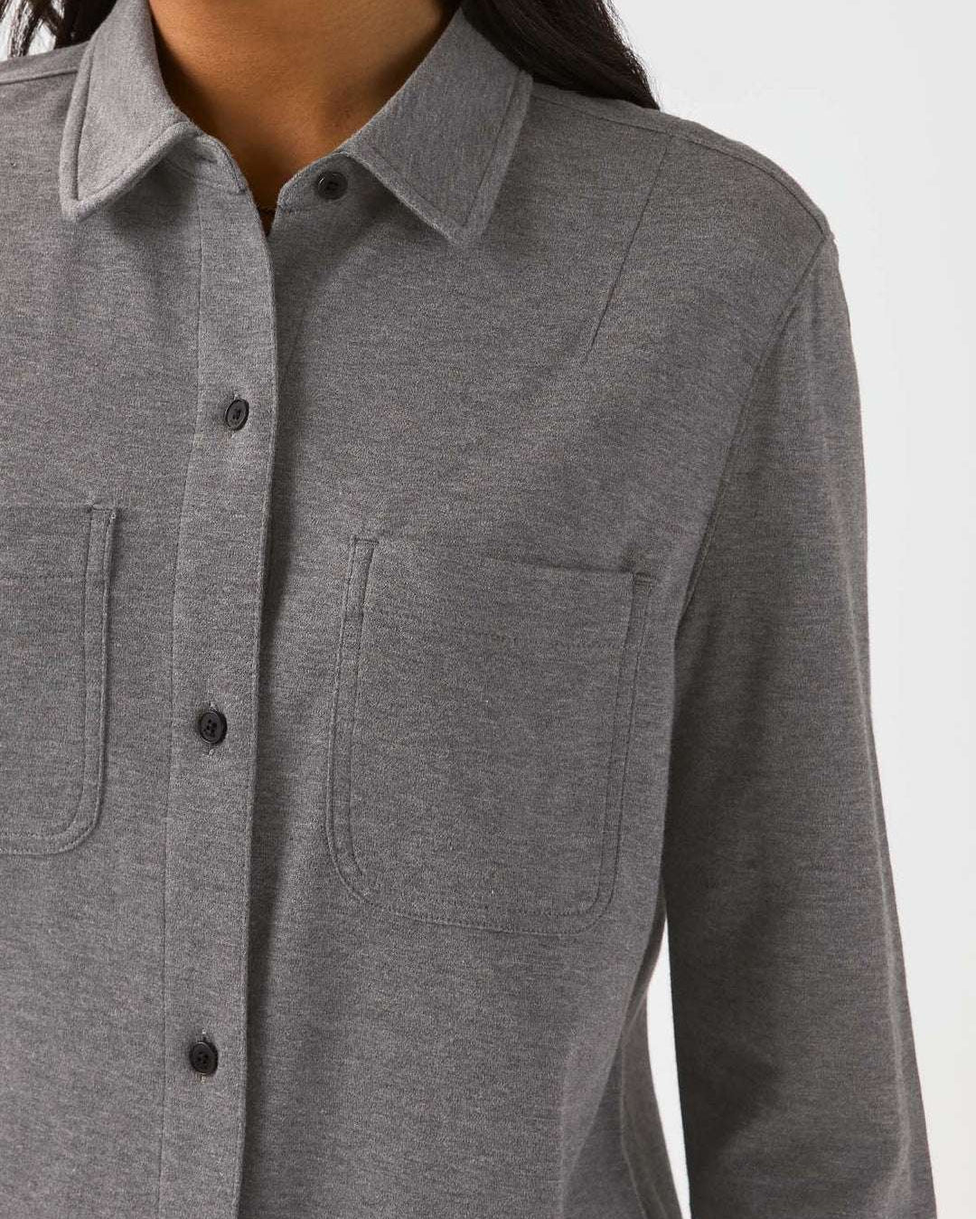 DUER Performance Flannel Lite 2 Pocket Shirt Heather Grey