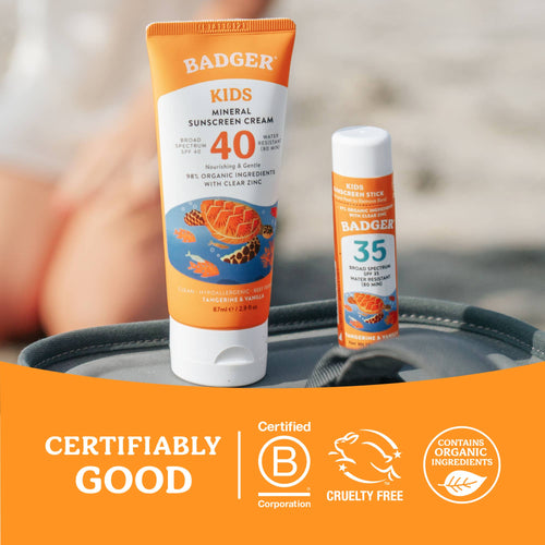 Badger Kids Mineral Sunscreen Face Stick SPF 35, 12ct
