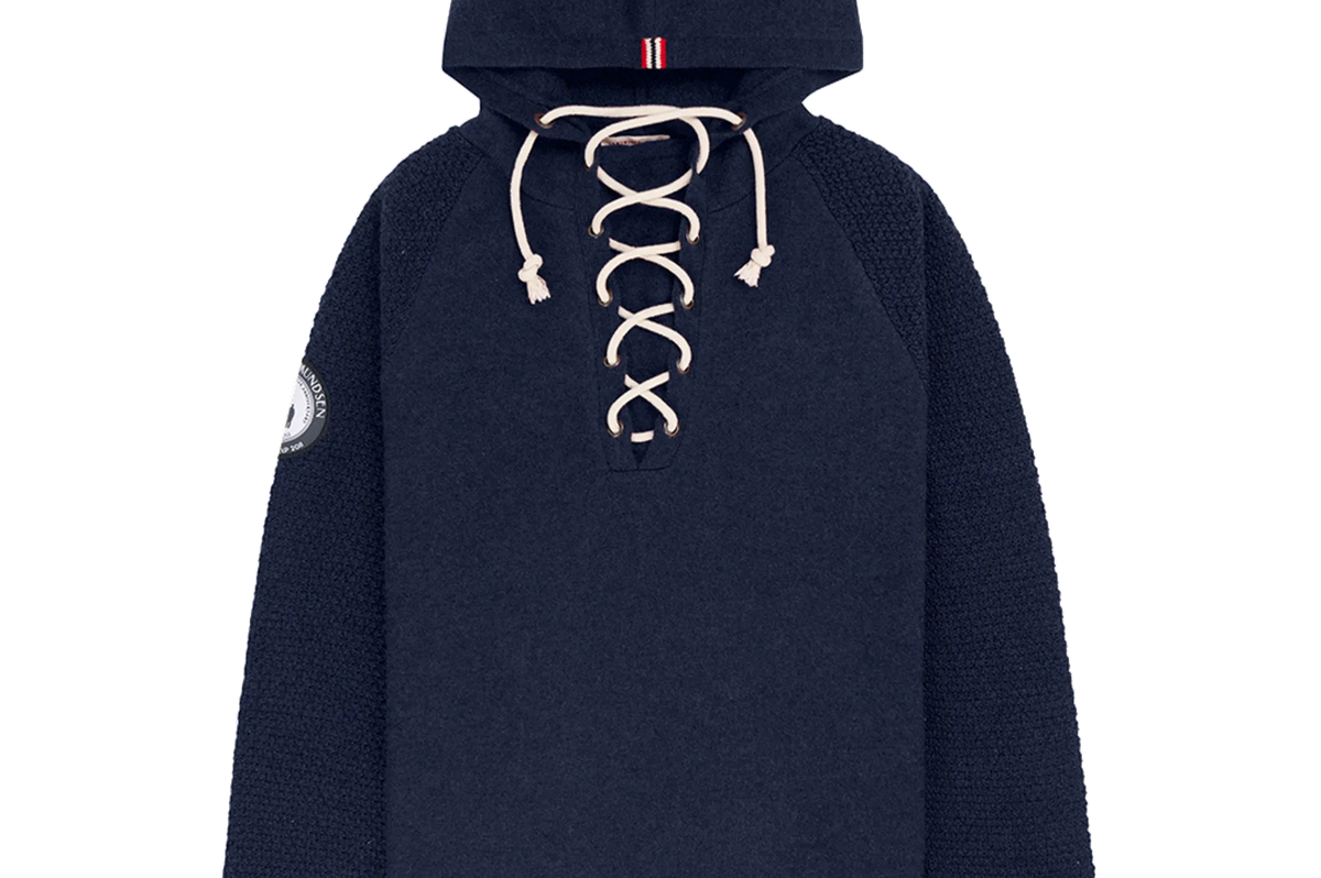 Amundsen Laced Boiled Hoodie Faded Navy