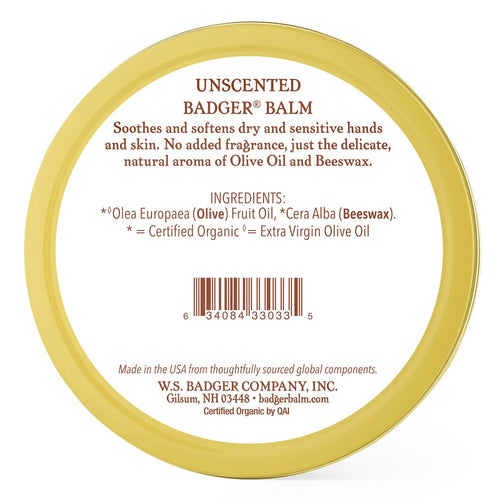 Badger Balm Unscented, Sensitive Skin Moisturizer