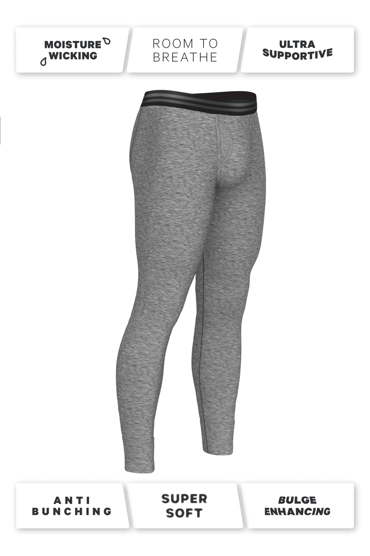 Shinesty, Inc The Seattle Skyline | Heather Grey Ball Hammock® Long Johns