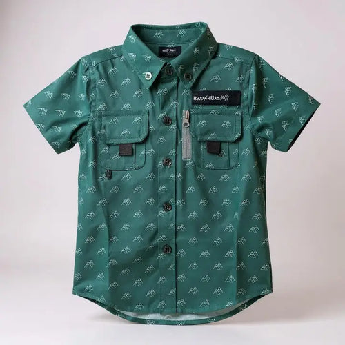 Adult Fishing Shirt Green Mountains