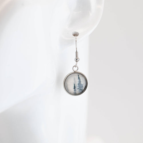 Stainless Steel and Glass Earrings