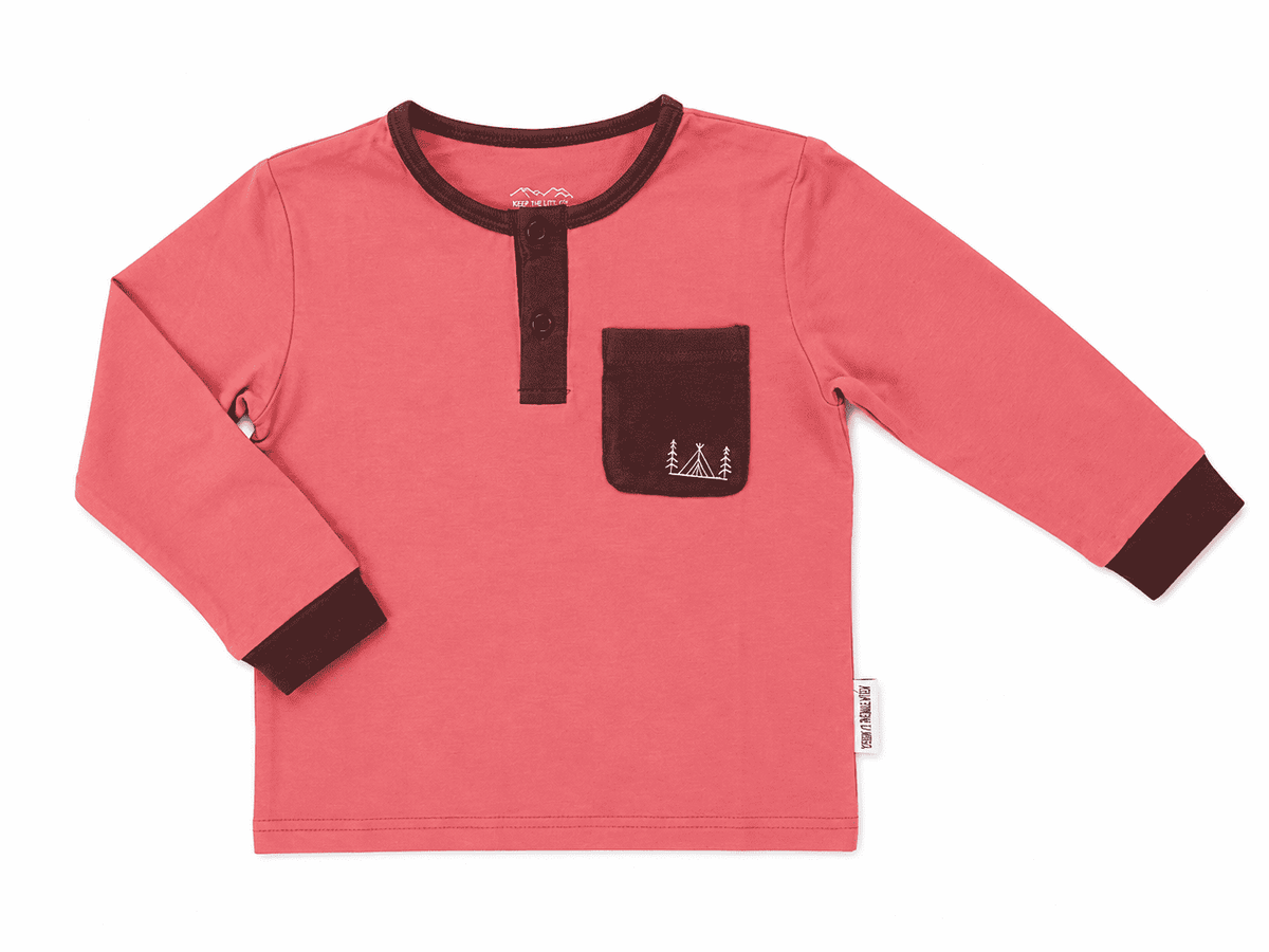 Keep the Littles Wild Mountain Henley Mauve