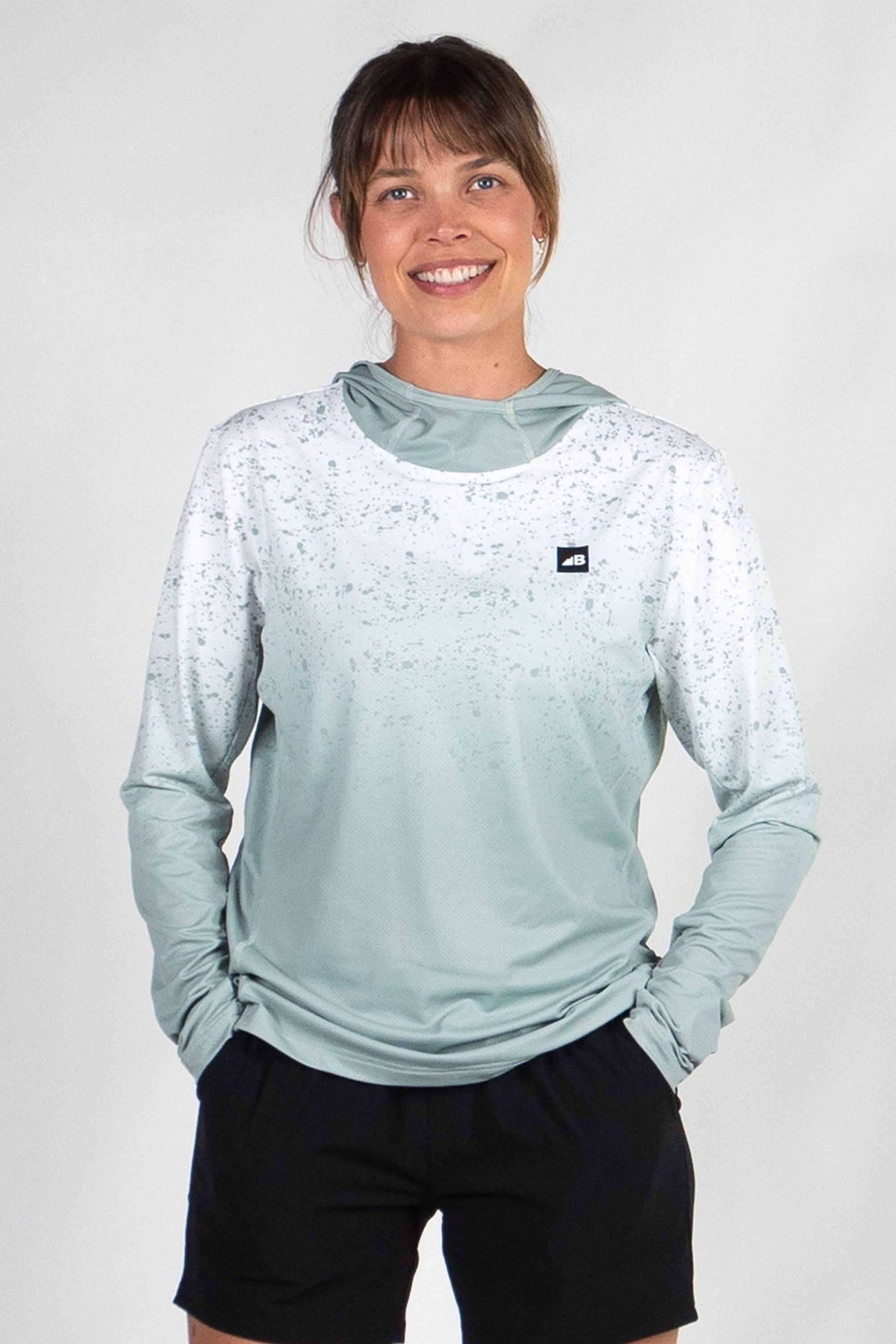 Belong Designs Women's Recycled Ascent UPF50 Sun Hoodie Teal Loam