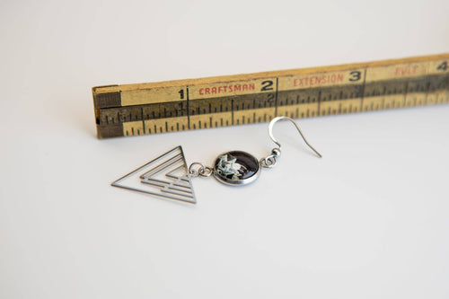 Stainless Steel and Glass Earrings