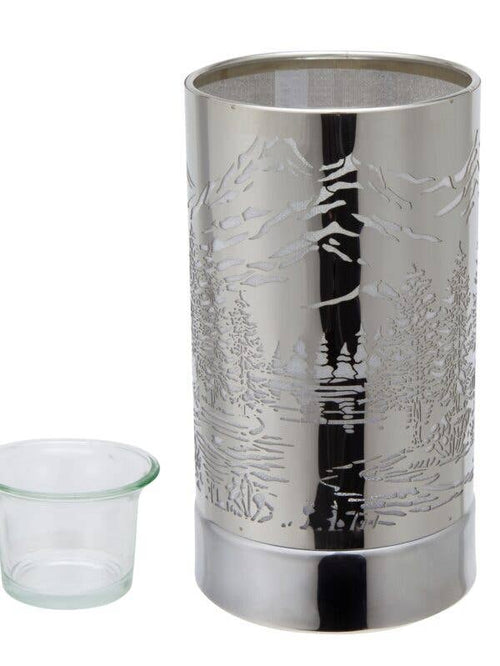 7" Touch Lamp/Oil Burner/Wax Warmer Mountain Scene