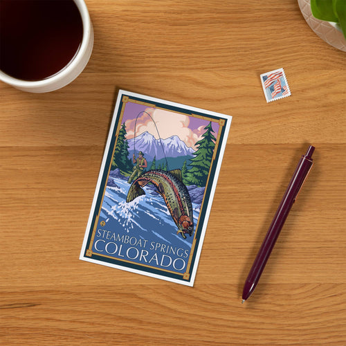 PREMIUM POSTCARDS Steamboat Springs, Colorado, Fisherman