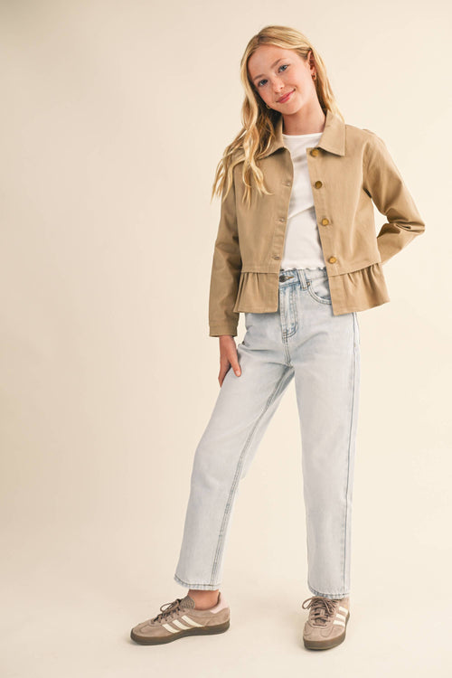 TWEEN KIDS GIRLS CROPPED FIELD JACKET (7-14)