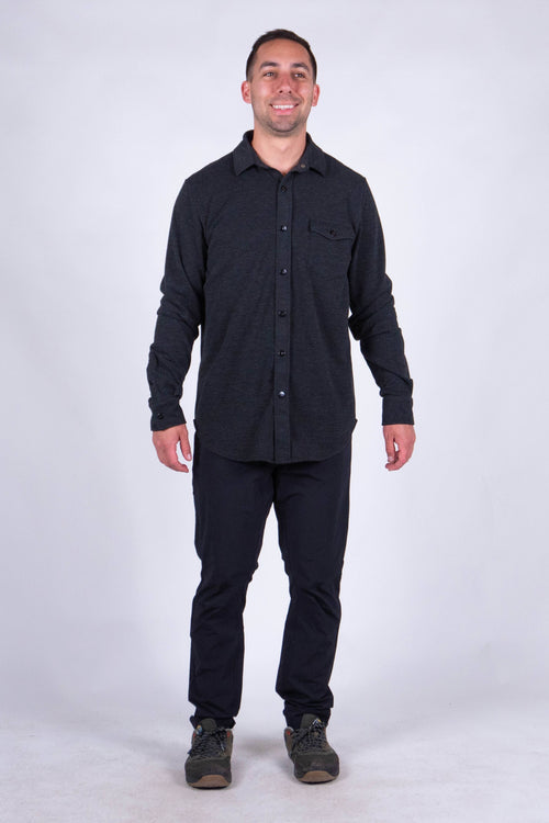 Men's Sherman Fleece Button Up Heather Midnight