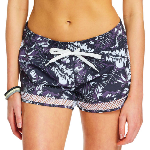 Greetings from Paradise Swim Shorts Black White Flowers
