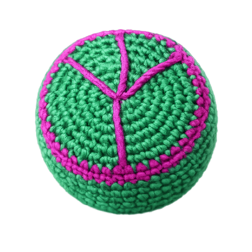 Extreme Retro Hand-Knitted Kick Pouch Footbag - 12/Display