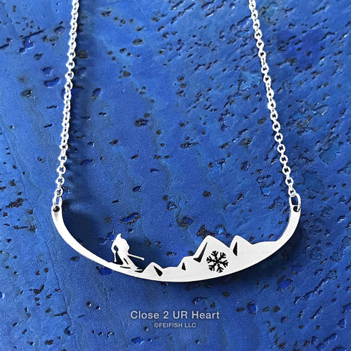 Stainless Steel Necklaces Skier