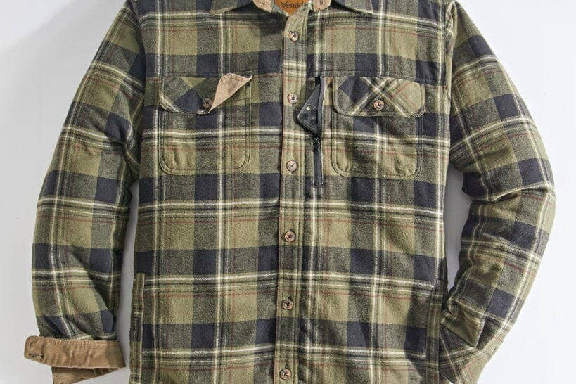 Venado Quilt Lined Brushed Flannel Shirt Jacket