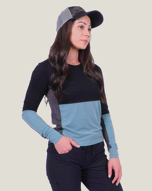Women's Dyer Tek Long Sleeve Navy Flume