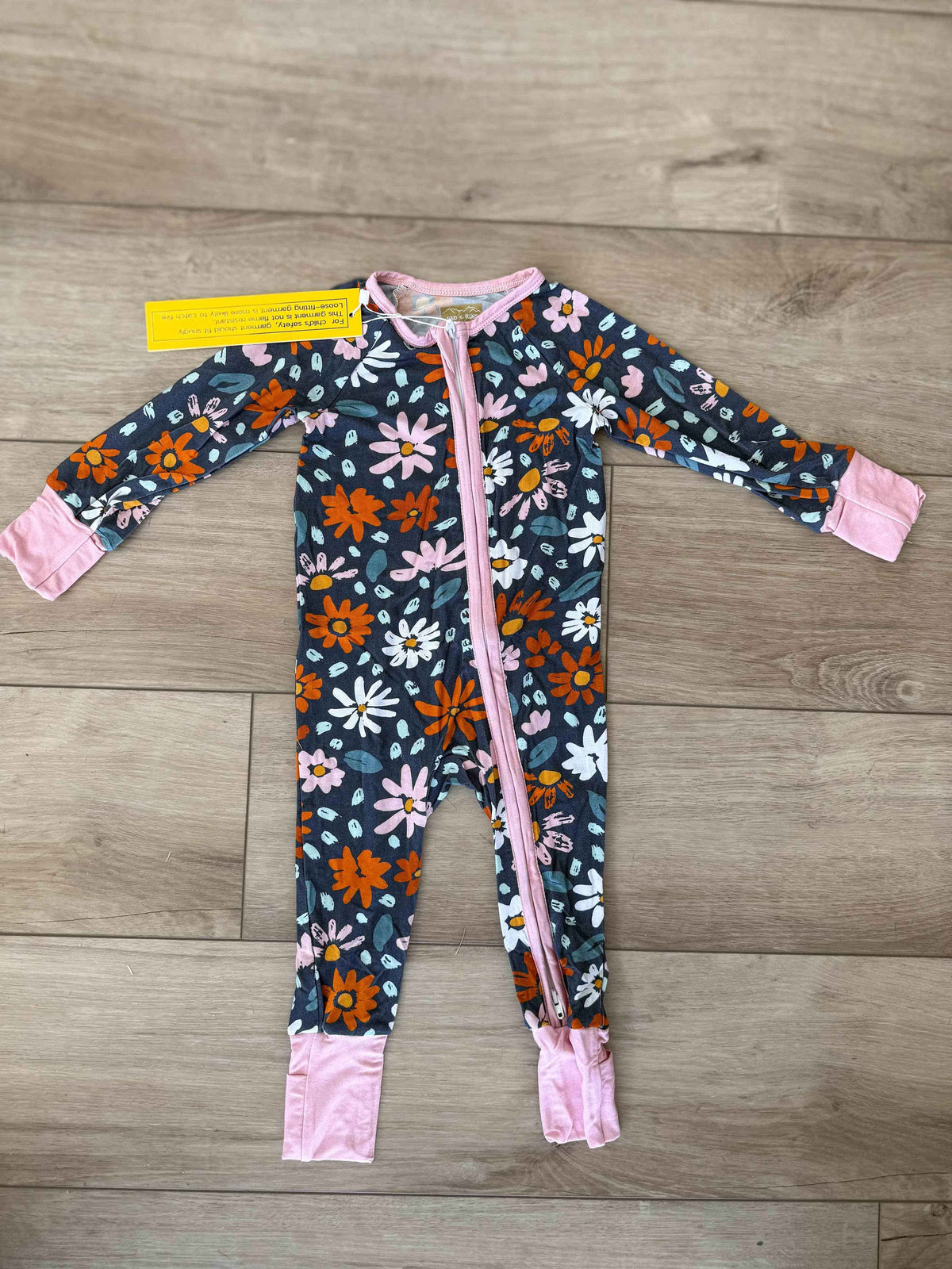 Keep the Littles Wild Bamboo Zippy Navy Wildflower Bamboo