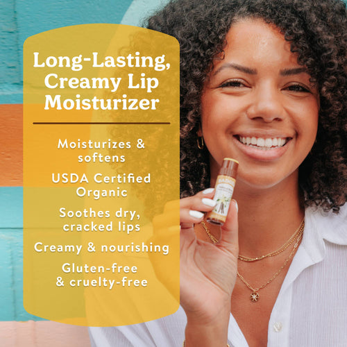 Badger Cocoa Butter Lip Balm, Sweet Orange, Hydrating 18ct