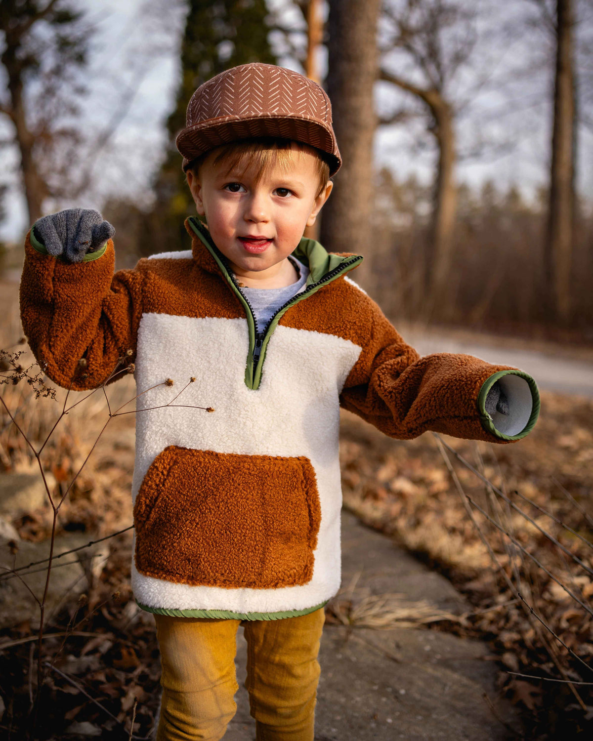 Keep the Littles Wild Sherpa Pullover Camel