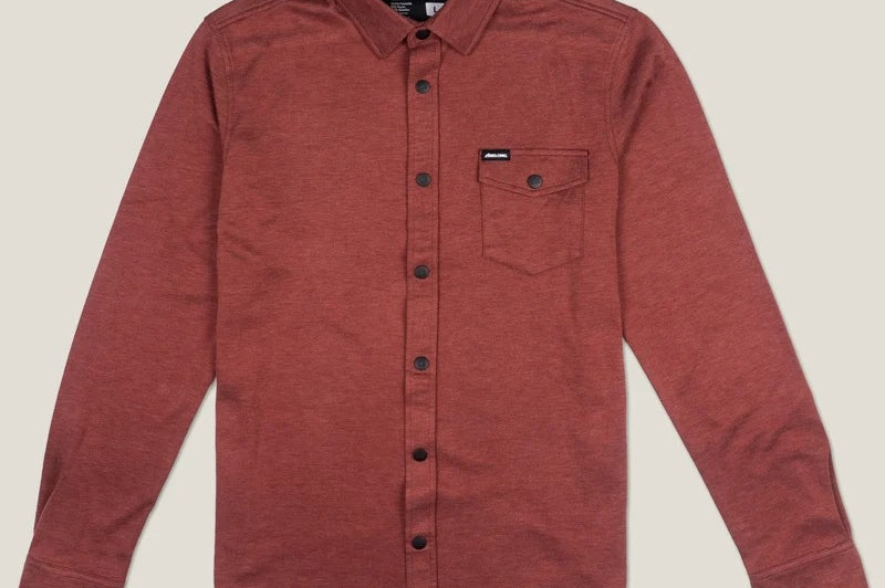 Belong Designs Men's Sherman Fleece Button Up Dark Clay