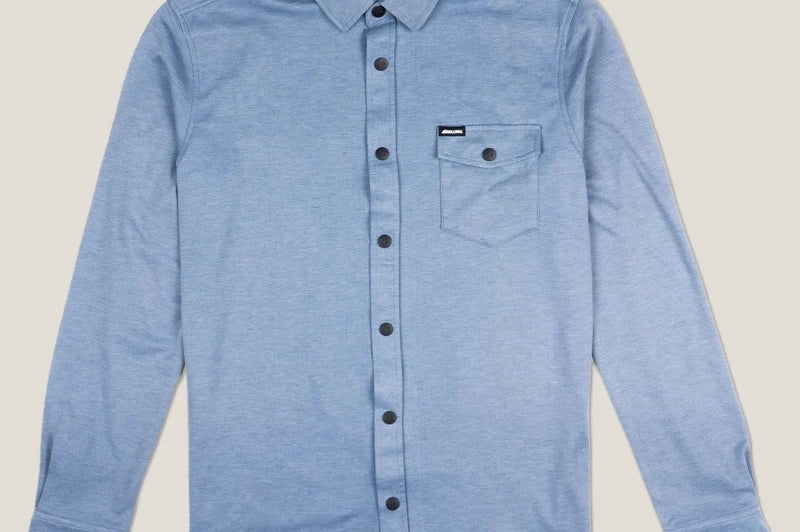 Belong Designs Men's Sherman Fleece Button Up Dusty Blue