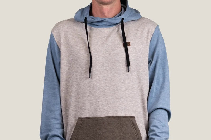 Belong Designs Men's Torreys Fleece Hoodie Beige and Dusty Blue