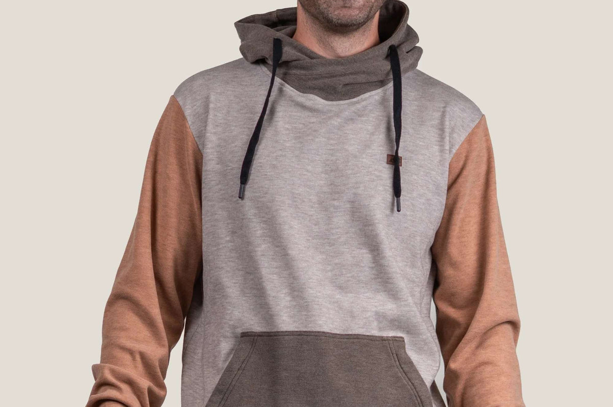 Belong Designs Men's Torreys Fleece Hoodie Beige and Oak