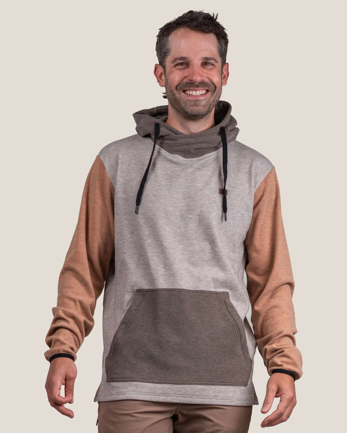 Belong Designs Men's Torreys Fleece Hoodie Beige and Oak