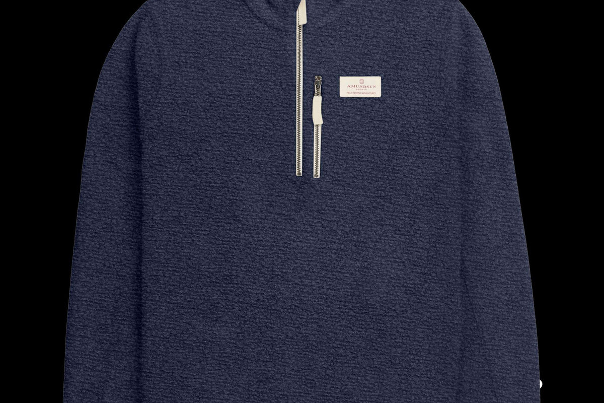 Amundsen Men's Wool Terry Hut Half-Zip Faded Navy