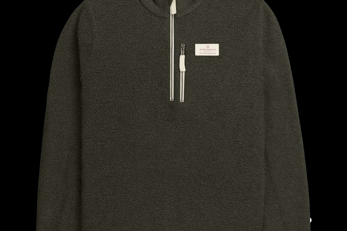 Amundsen Men's Wool Terry Hut Half-Zip Spruce Green