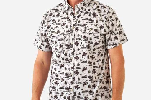 BURLEBO Performance Western Shirt Cowboy Country
