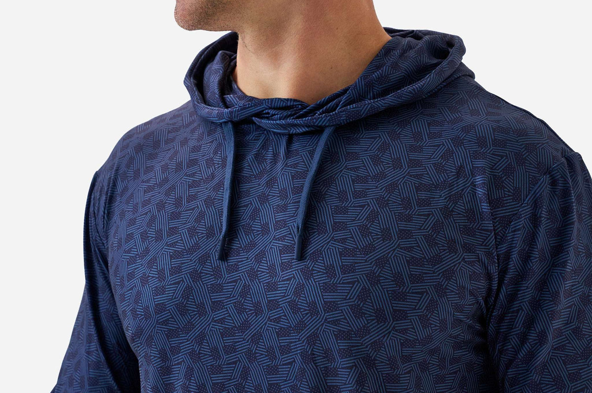BURLEBO Performance Hoodie Navy Stars and Stripes