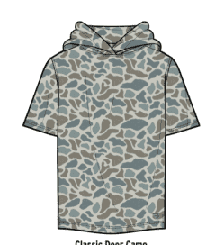 BURLEBO Short Sleeve Performance Hoodie Deer Camo