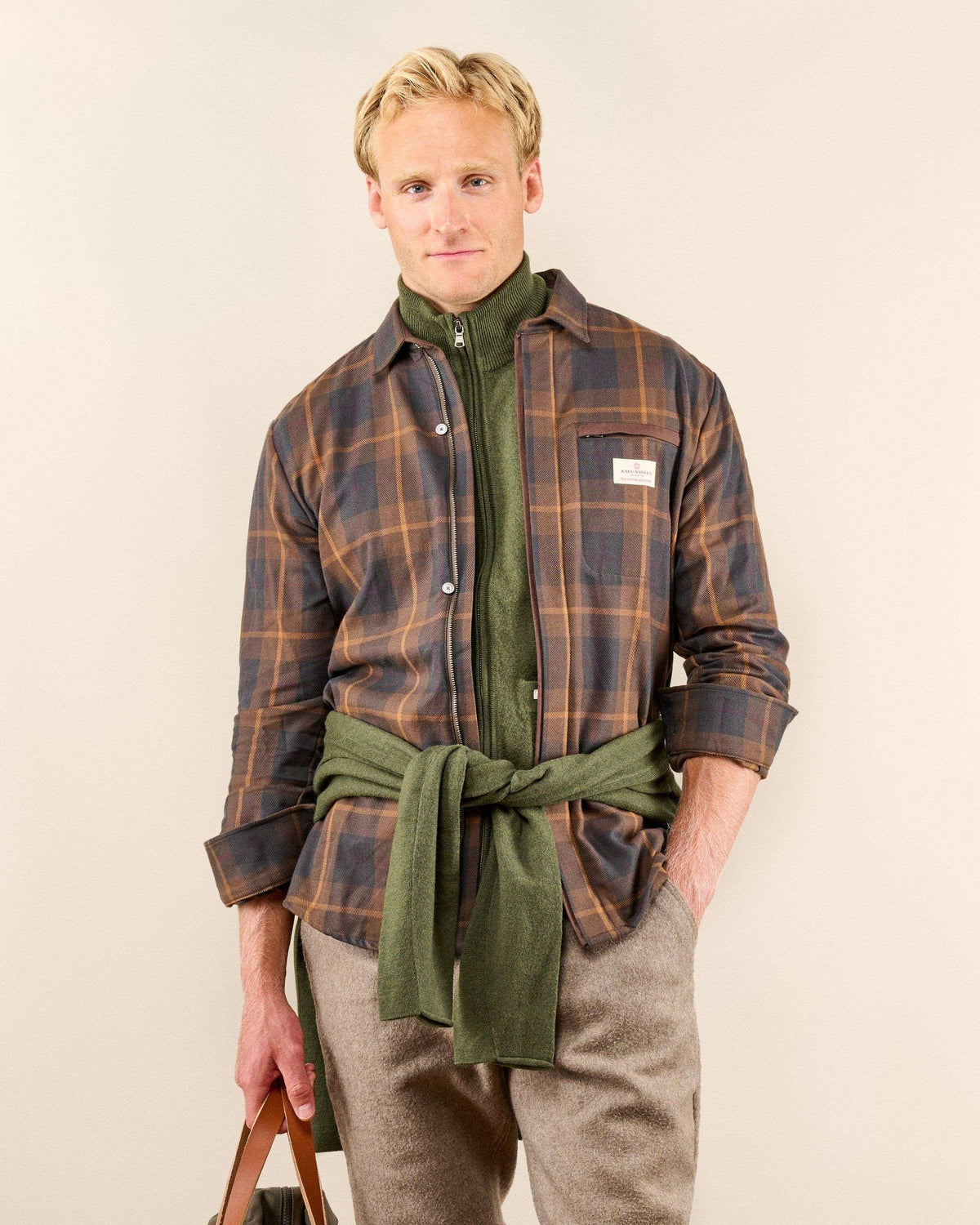 Amundsen Skauen Field Shirt Hunter Brown Checks