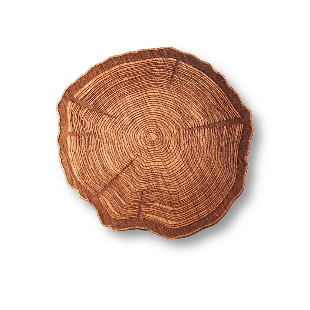 Wood Coasters (Tree Stump in Mahogany) 4-Pack
