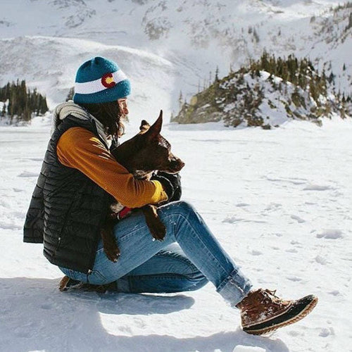 Colorado Flag Knit Beanie Classic Warm Winter Hat with State Flag Design