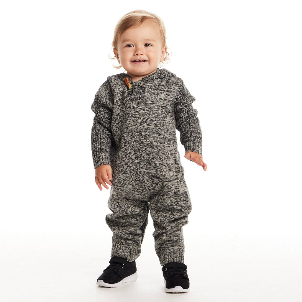 Infant Hooded Toddle Romper | Grey Heather
