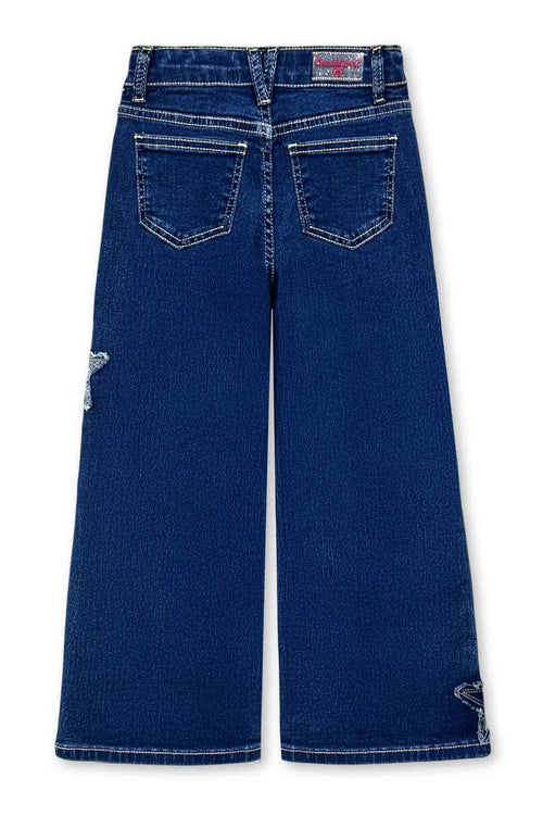 Girl's Wide Leg Denim Jean w/Star Applique