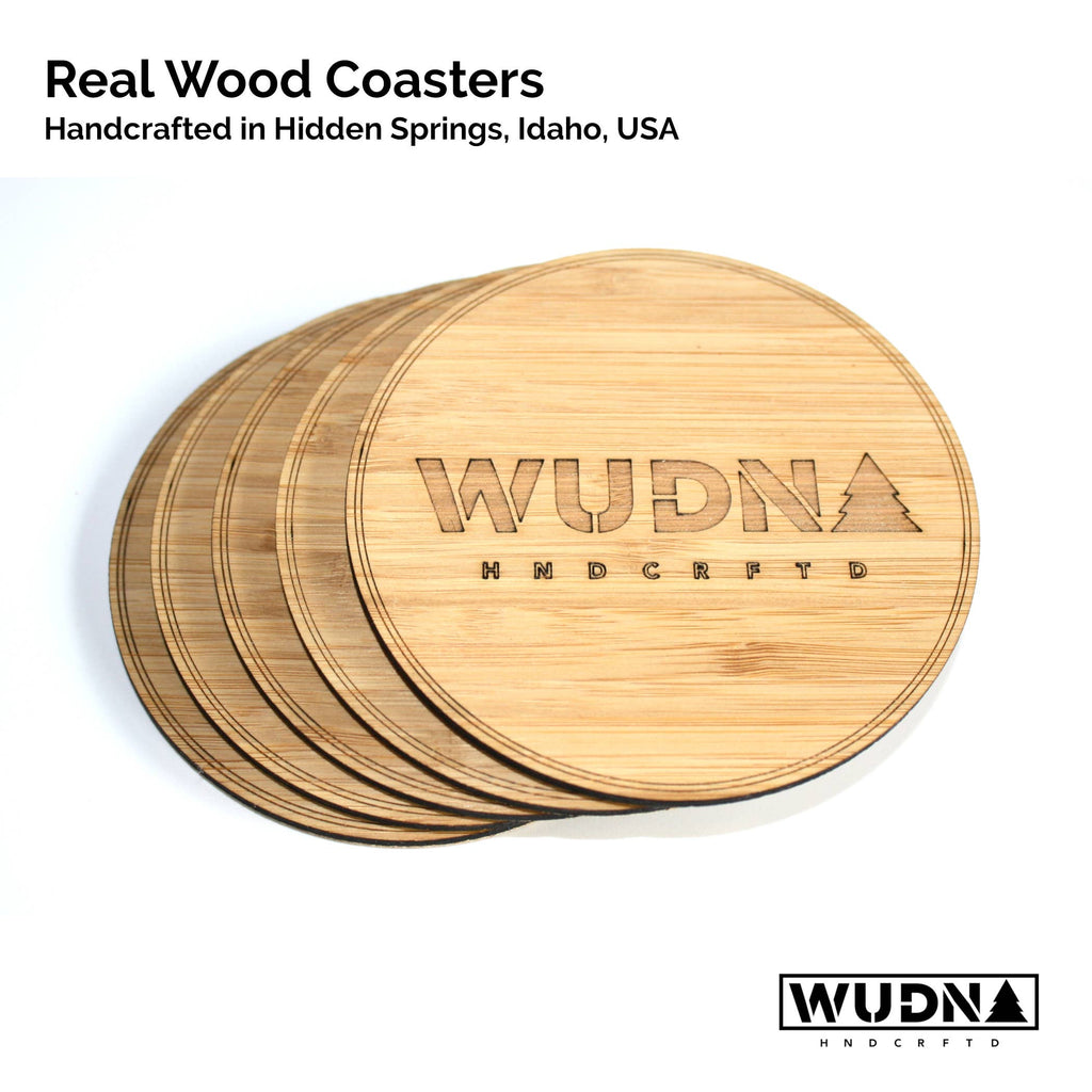 Wood Coasters (Tree Stump in Mahogany) 4-Pack