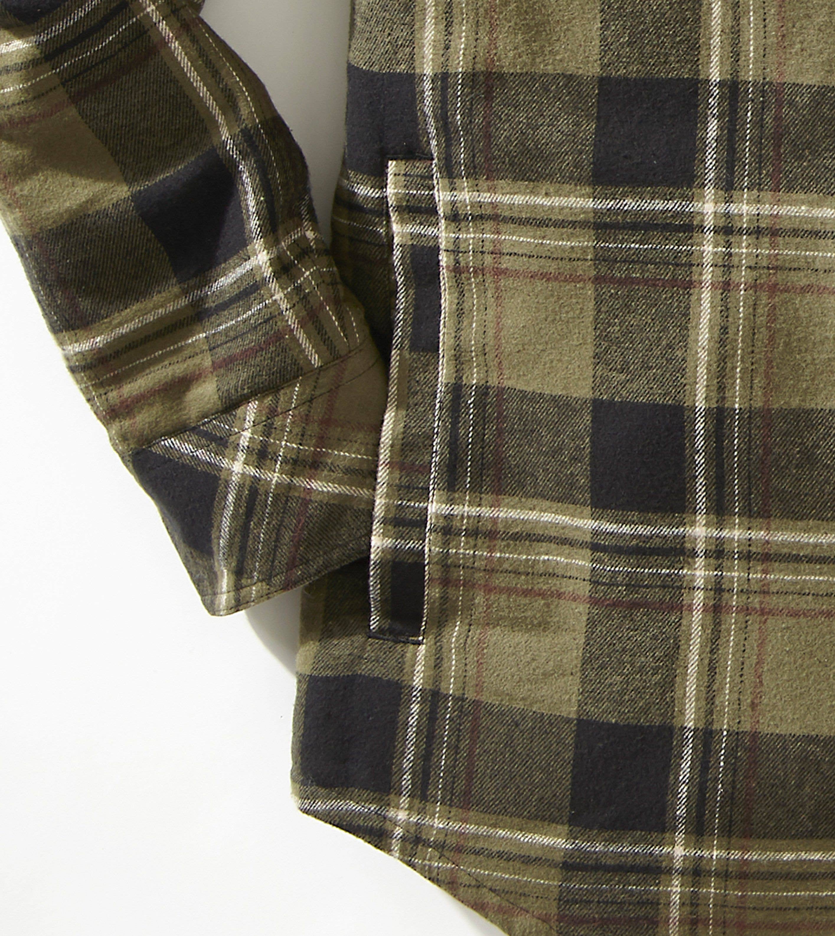 Quilt Lined Brushed Flannel Shirt Jacket