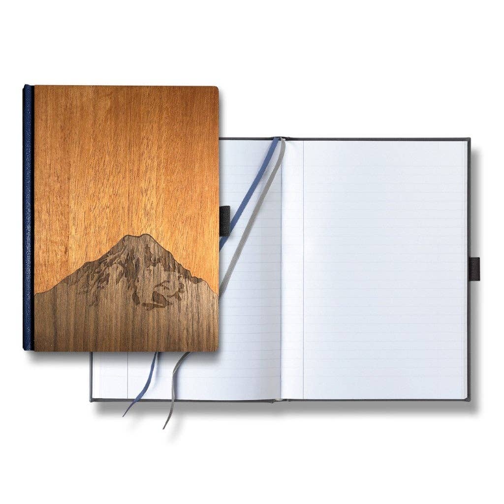 Handcrafted 6 x 8 Wood Journal / Planner (Mt. Rainier Inlay