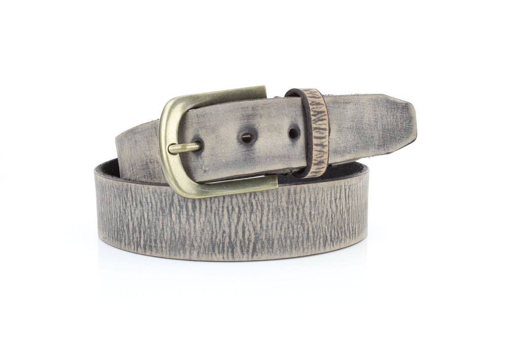 Matte Distressed Variegated Leather Belt