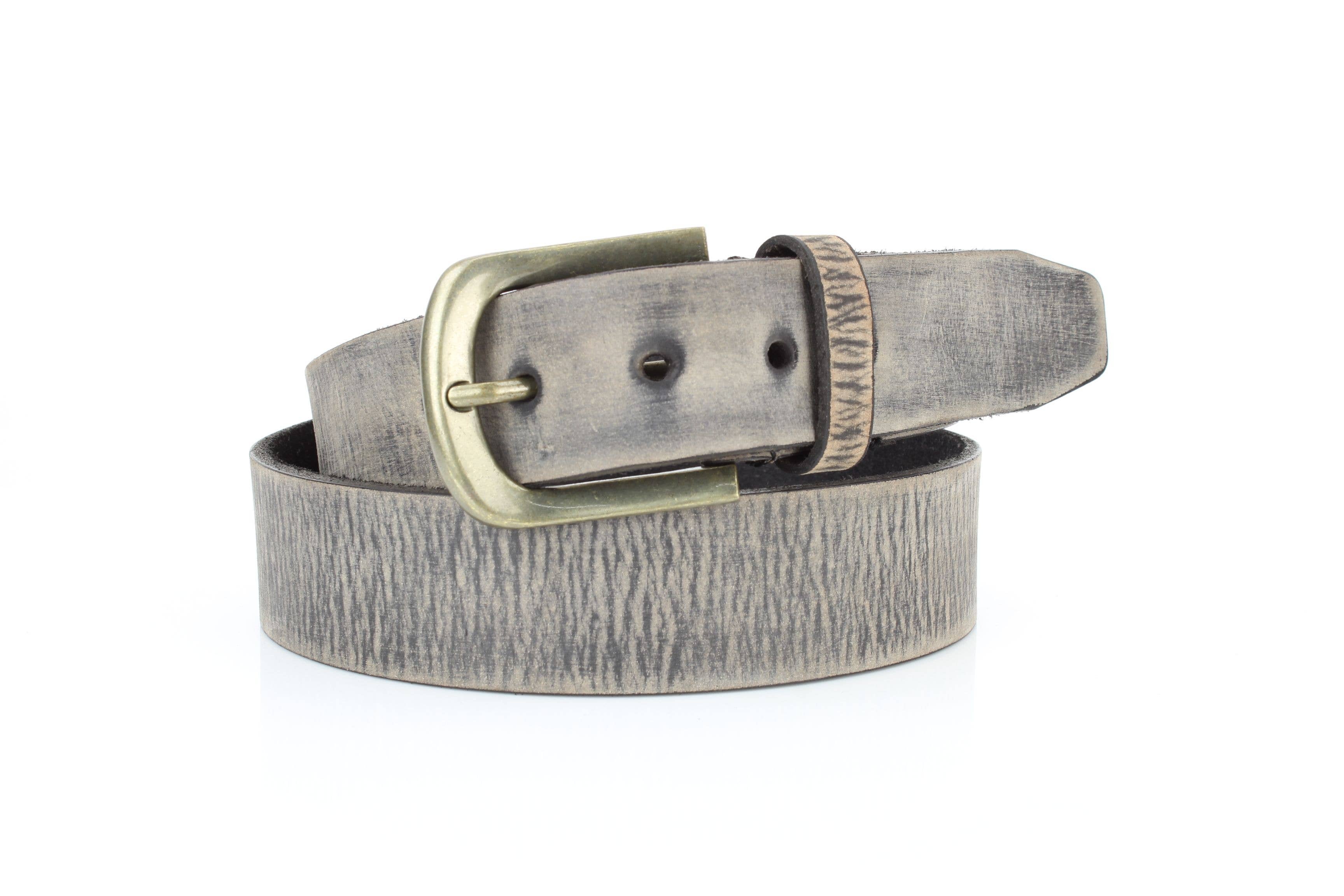 Matte Distressed Variegated Leather Belt