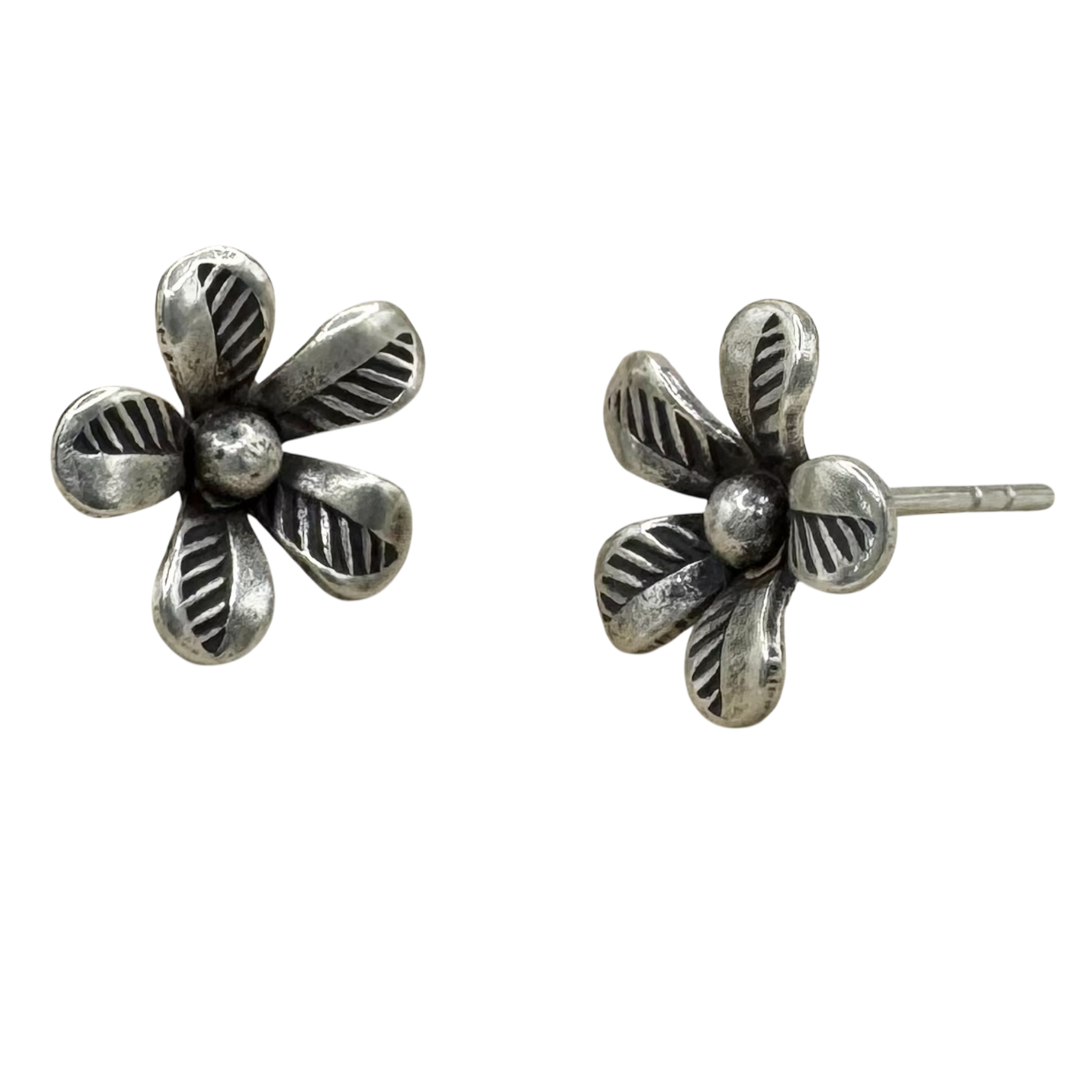 Sterling silver flower studs