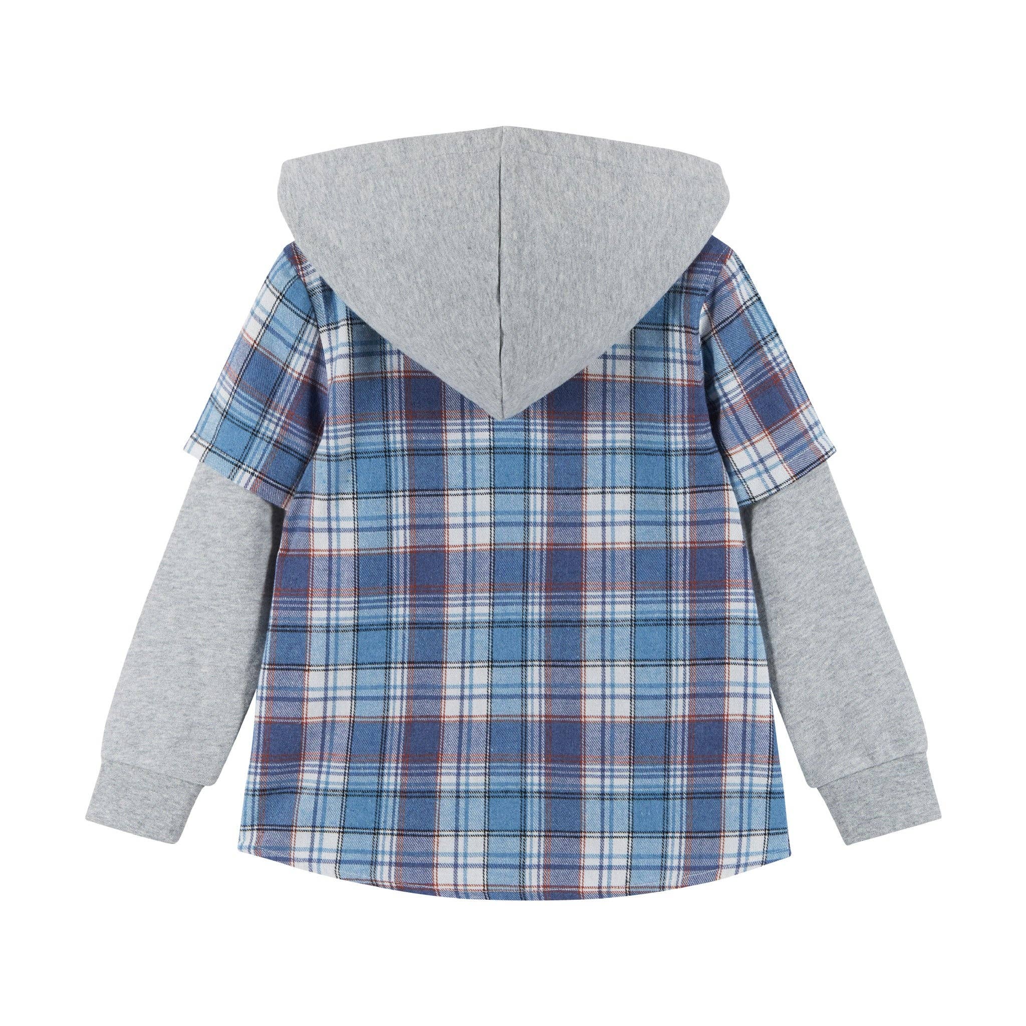 Kids Plaid Flannel Terry Twofer Hoodie