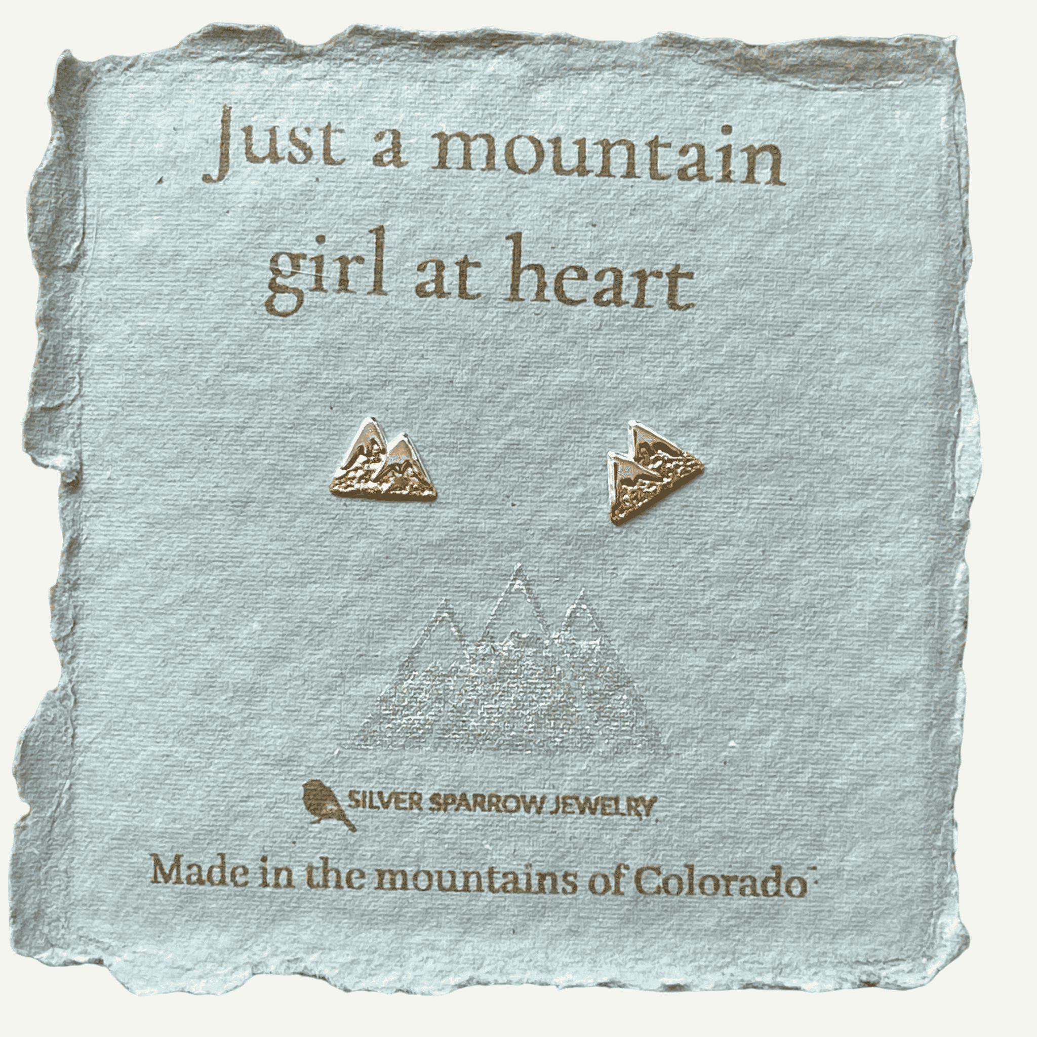 Silver Sparrow Jewelry Sterling silver gold mountain stud earrings