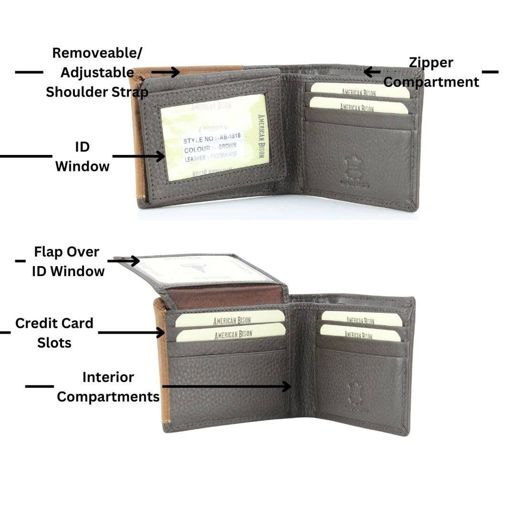 Mixed Media Bifold Rodeo Wallet with Medallion AB1915