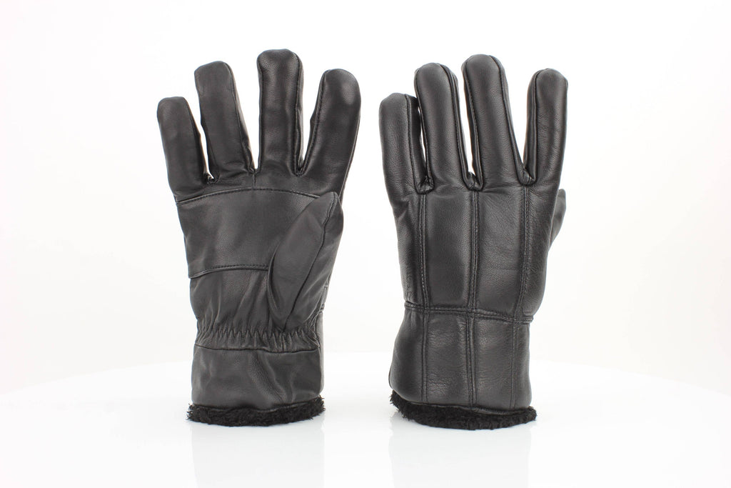 Sheepskin Leather Gloves with Black Sherpa Lining ABGL102SH