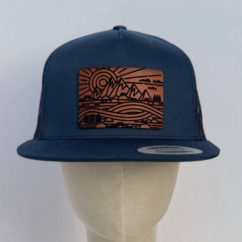 The Great Outdoors | mountain scape leather patch hat
