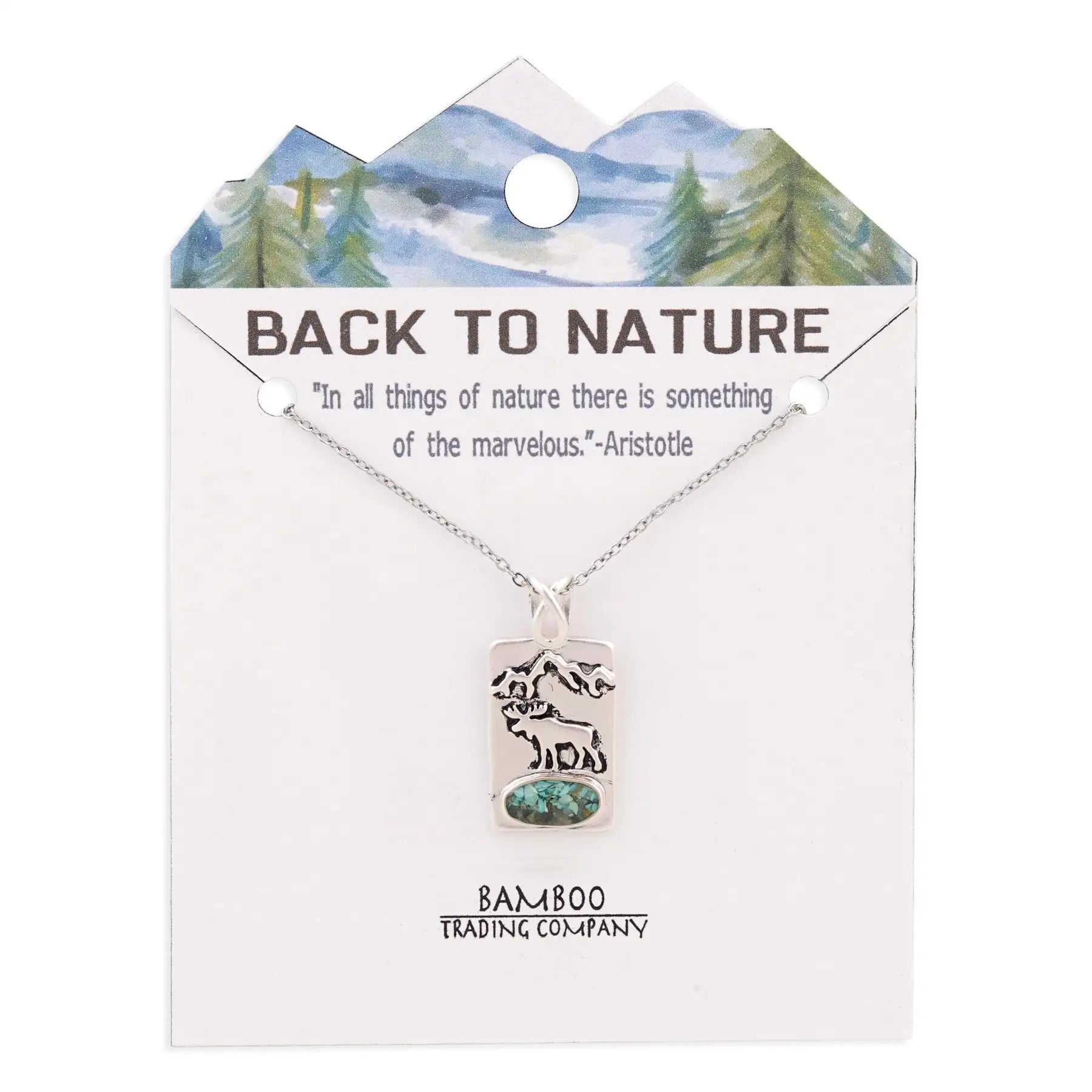 Bamboo Trading Company Back to Nature Necklace Assortment Moose and Mountains