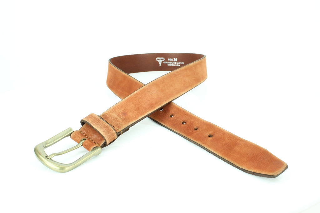 Matte Distressed Variegated Leather Belt